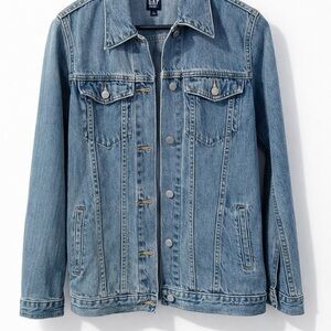 GAP Oversized Long Denim Jacket Medium Wash Women’s Classic Size XS